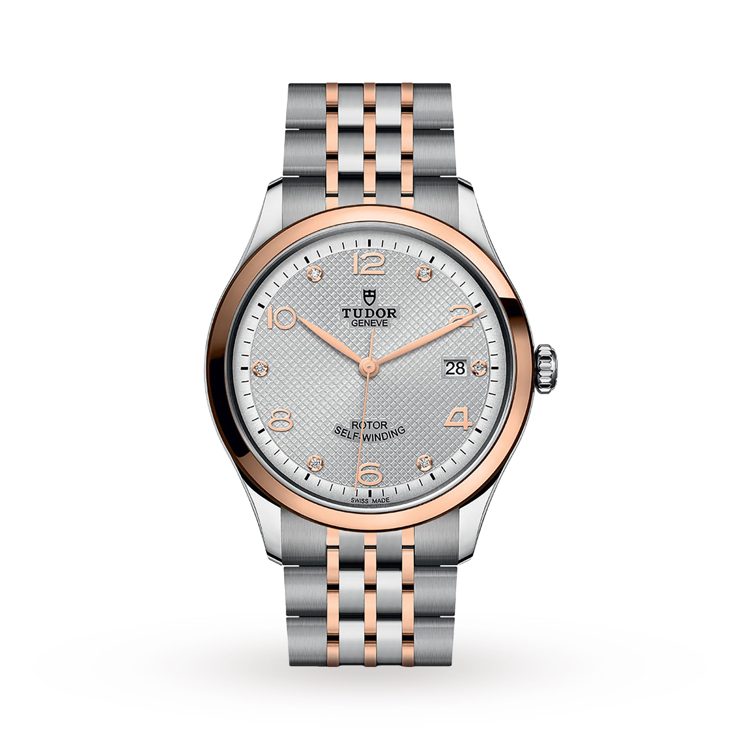 Ex-Display Tudor 1926 39mm Mens Watch Steel Case Diamond-Set Silver Dial