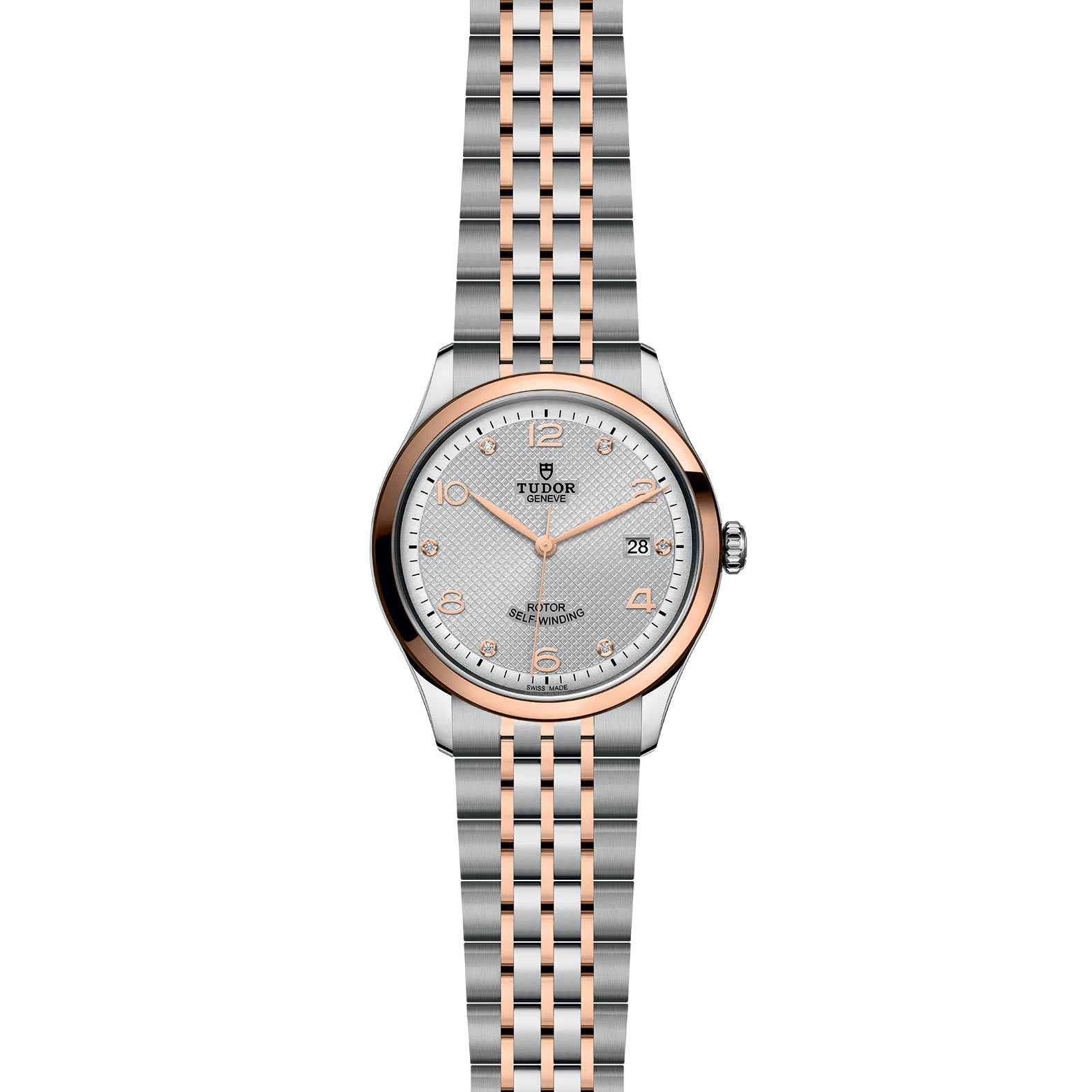 Ex-Display Tudor 1926 39mm Mens Watch Steel Case Diamond-Set Silver Dial