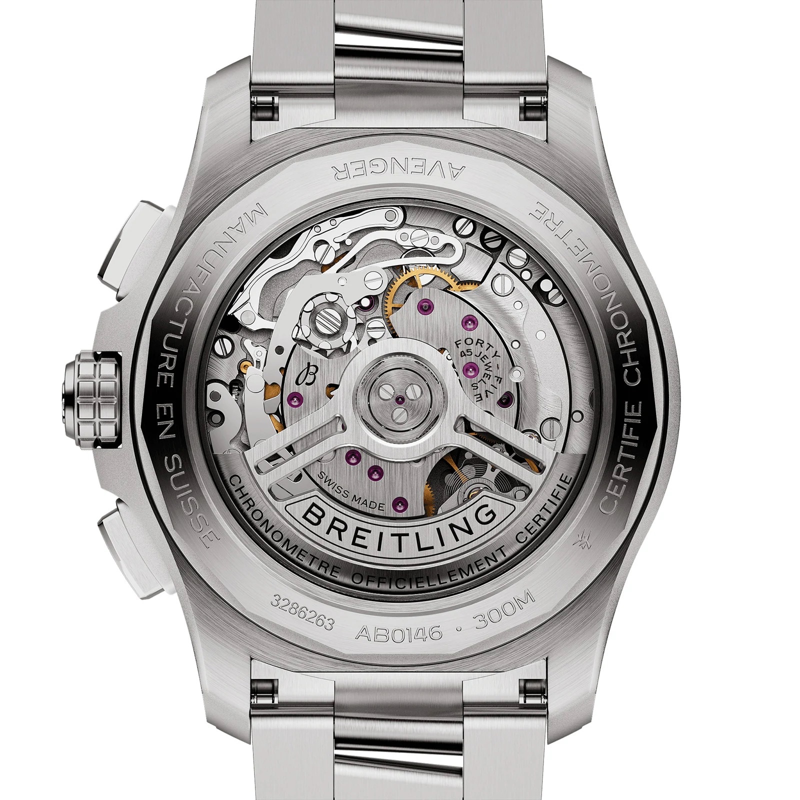 Ex-Display Breitling Avenger B01 Chronograph 42 Mens Watch Black Stainless Steel