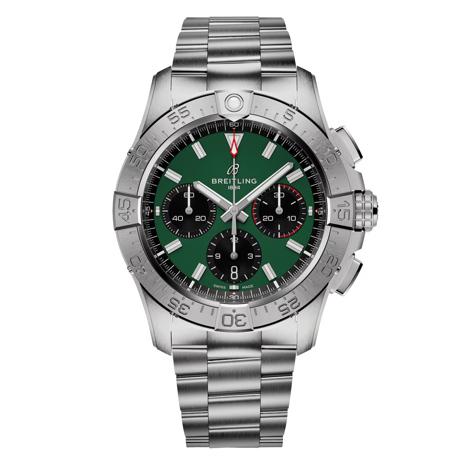 Ex-Display Breitling Avenger B01 Chronograph 42 Mens Watch Green Stainless Steel
