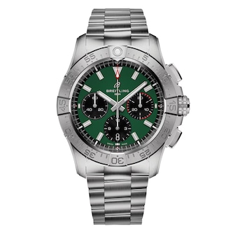 Ex-Display Breitling Avenger B01 Chronograph 42 Mens Watch Green Stainless Steel