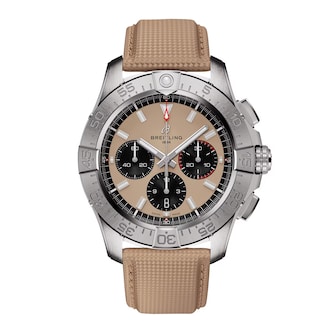 Ex-Display Breitling Avenger B01 Chronograph 44mm Mens Watch Beige Leather