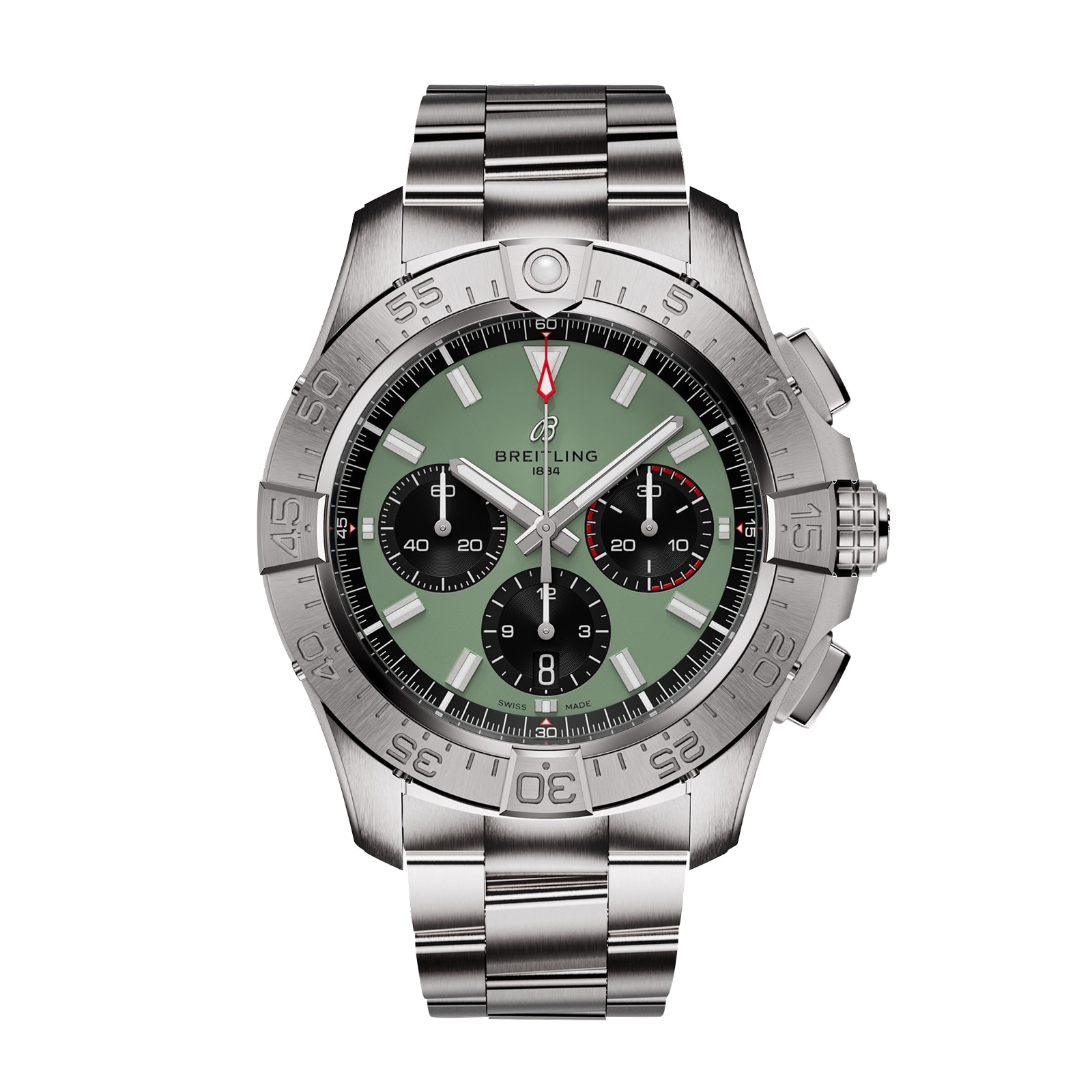 Ex-Display Breitling Avenger Chronograph B01 44mm Mens Watch Green Stainless Steel