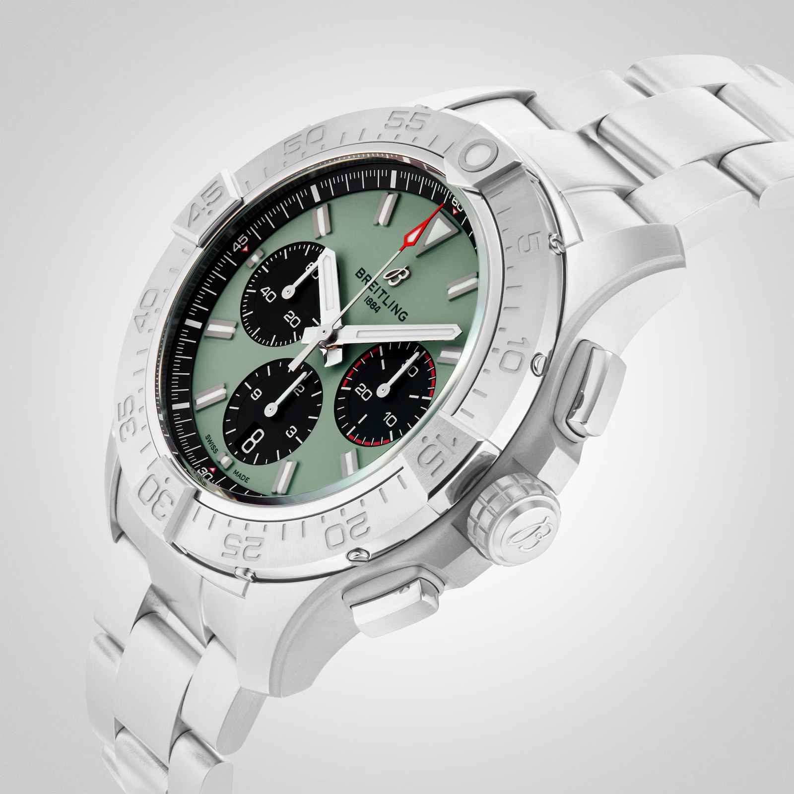Ex-Display Breitling Avenger Chronograph B01 44mm Mens Watch Green Stainless Steel