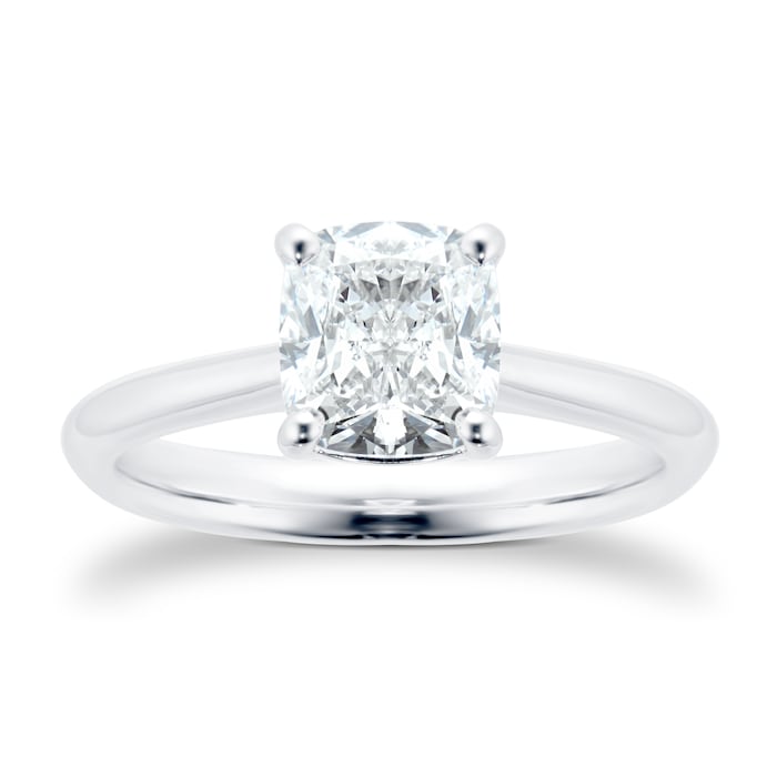 Mayors Platinum Cushion Diamond Engagement Ring