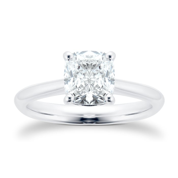 Mayors Platinum Cushion Diamond Engagement Ring