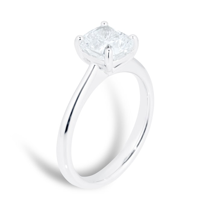 Mayors Platinum Cushion Diamond Engagement Ring