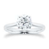 Mayors Platinum Round Diamond 4 Claw Engagement Ring