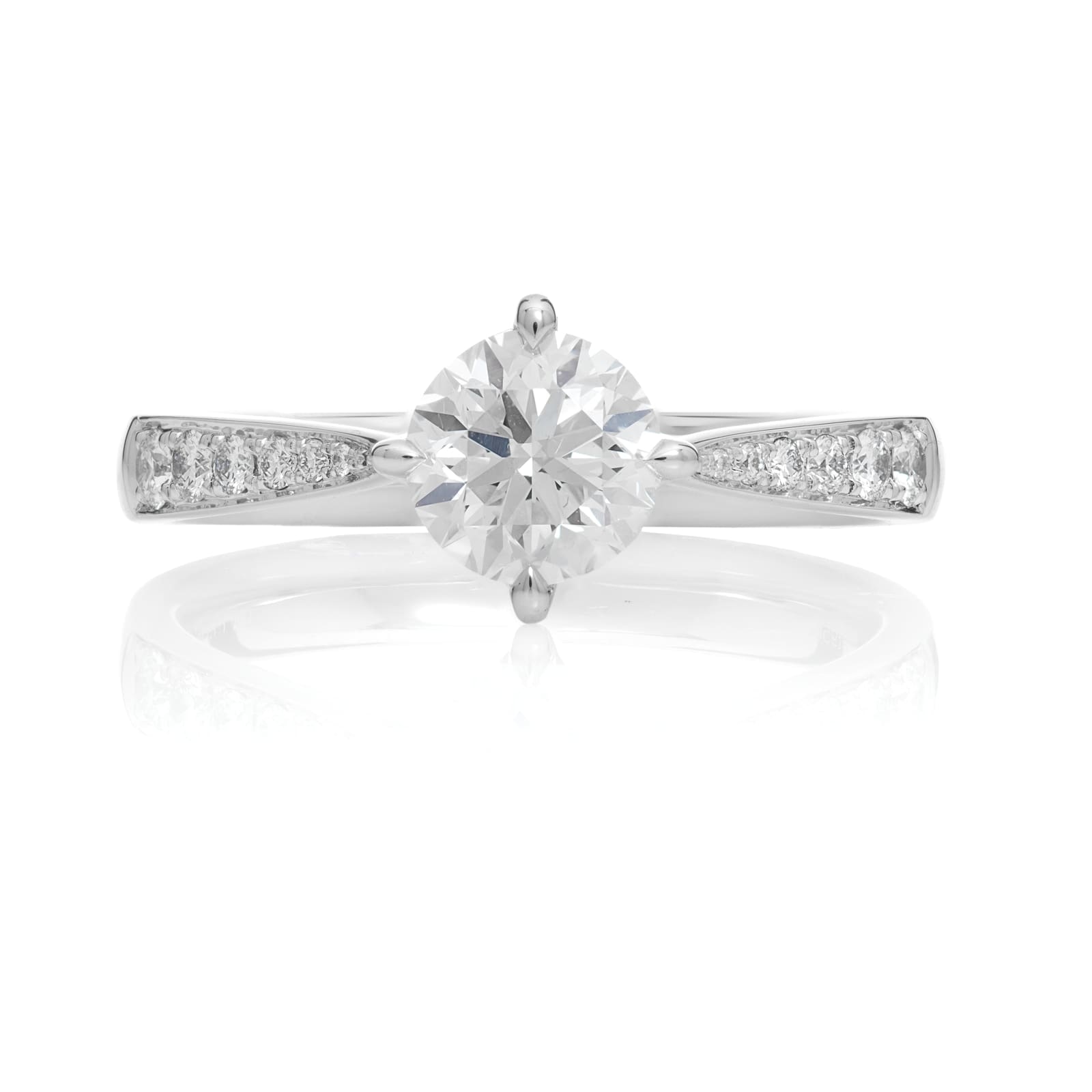 Mayors Platinum Round Diamond Bridal Set