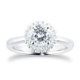 Mayors Platinum Round Halo Diamond Engagement Ring