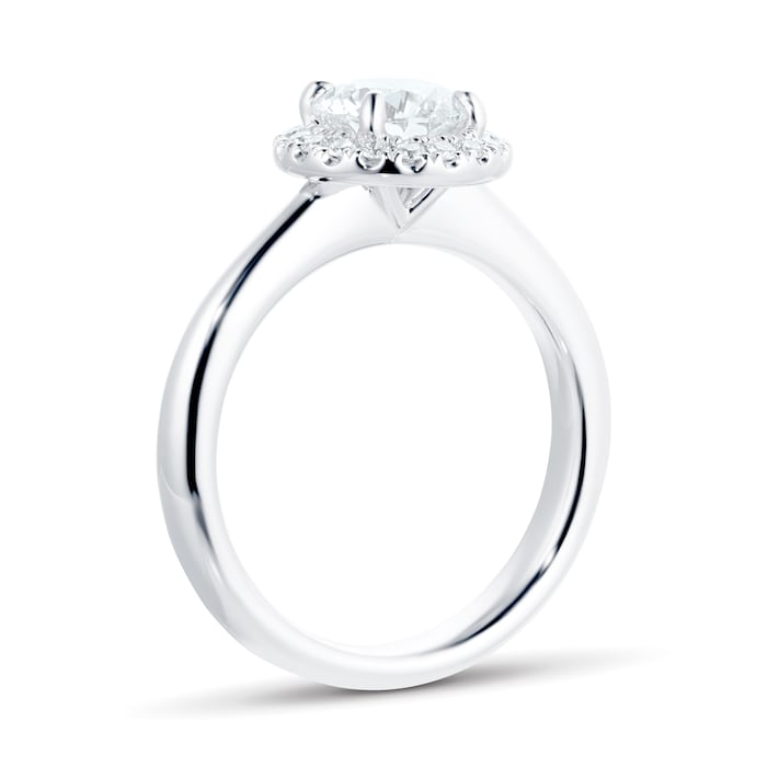 Mayors Platinum Round Halo Diamond Engagement Ring