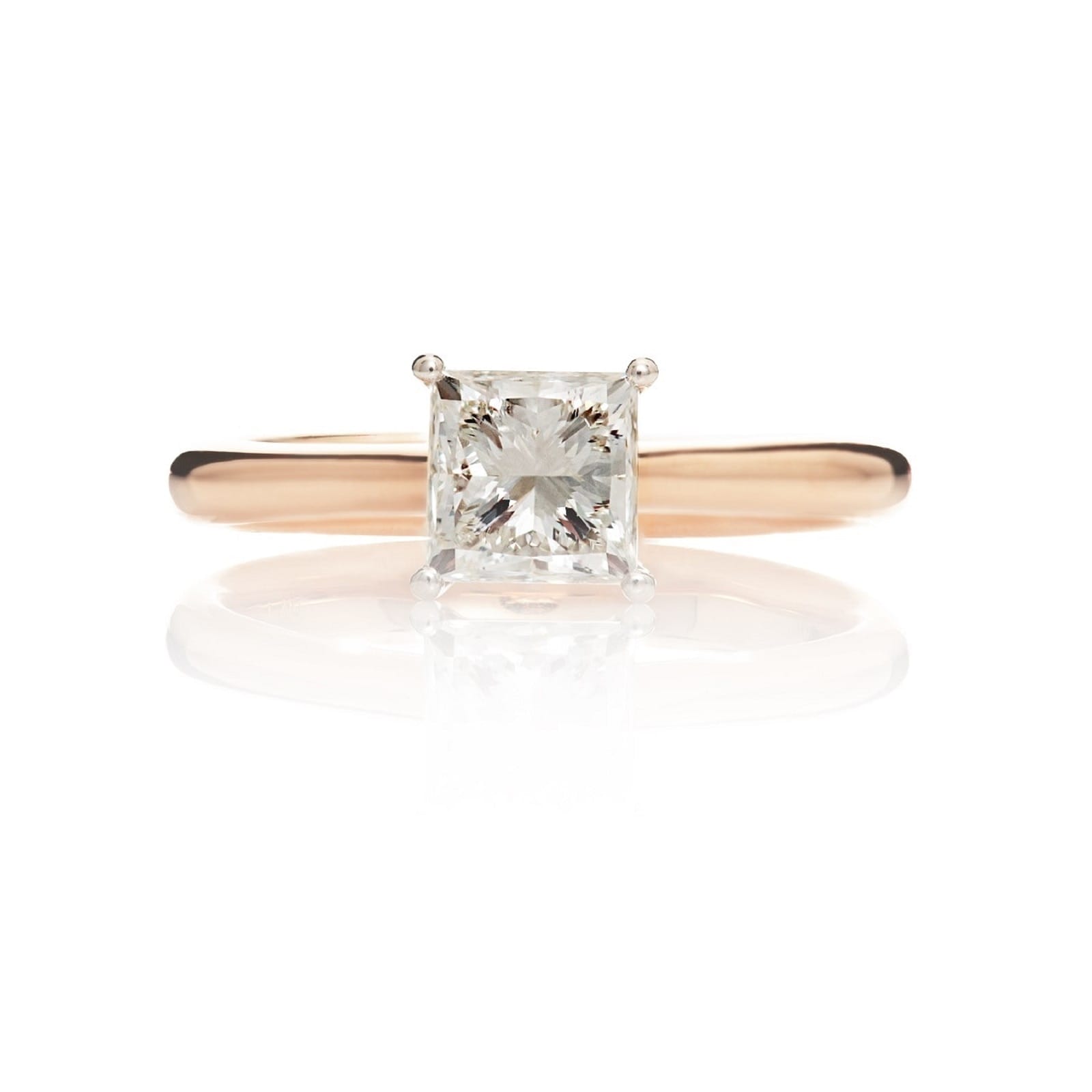 Mayors 18ct Rose Gold Princess Cut Engagement Ring