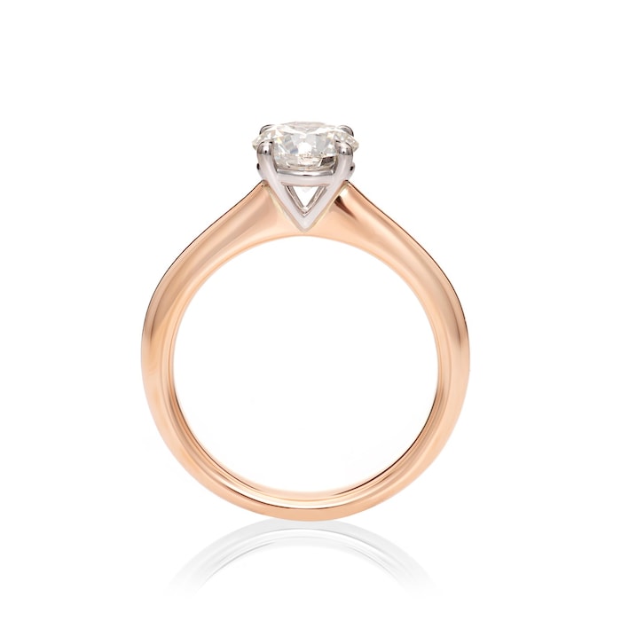 Mayors 18ct Rose Gold Round Diamond Engagement Ring