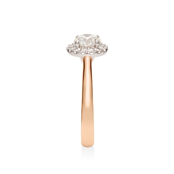 Mayors 18ct Rose Gold Round Halo Diamond Engagement Ring