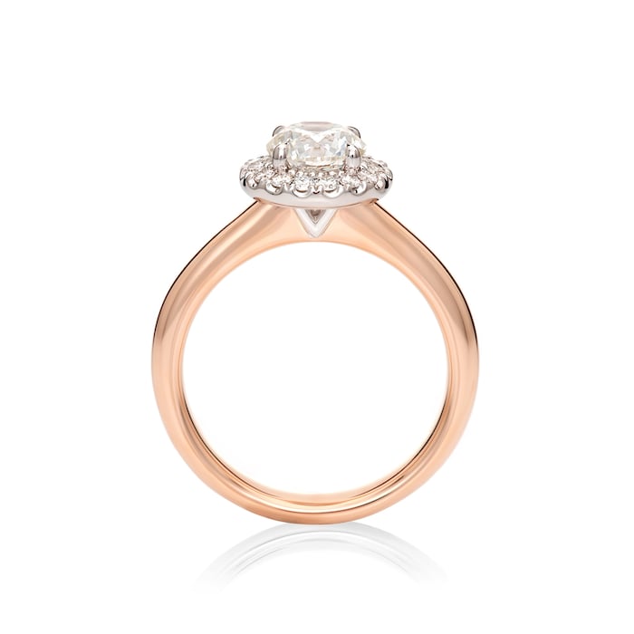 Mayors 18ct Rose Gold Round Halo Diamond Engagement Ring