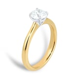 Mayors 18k Yellow Gold Round Diamond 4 Claw Engagement Ring