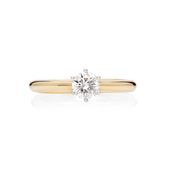 Mayors 18ct Yellow Gold Round Diamond Engagement Ring
