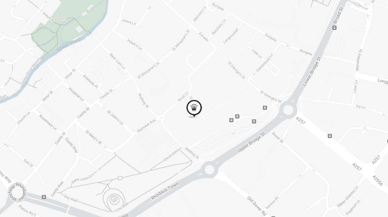 Map Showing Official Rolex Certified Pre-Owned Retailer - Canterbury