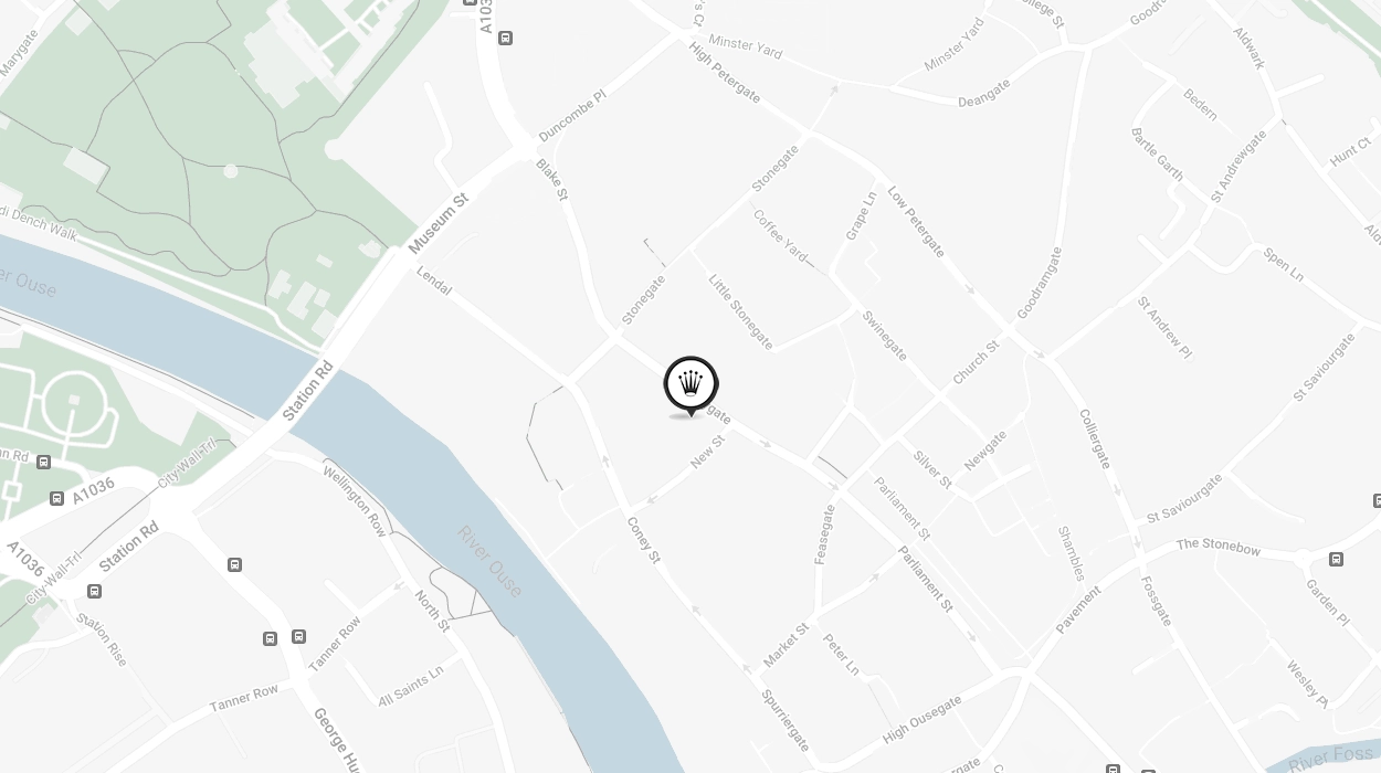 Map Showing Official Rolex Certified Pre-Owned Retailer - York