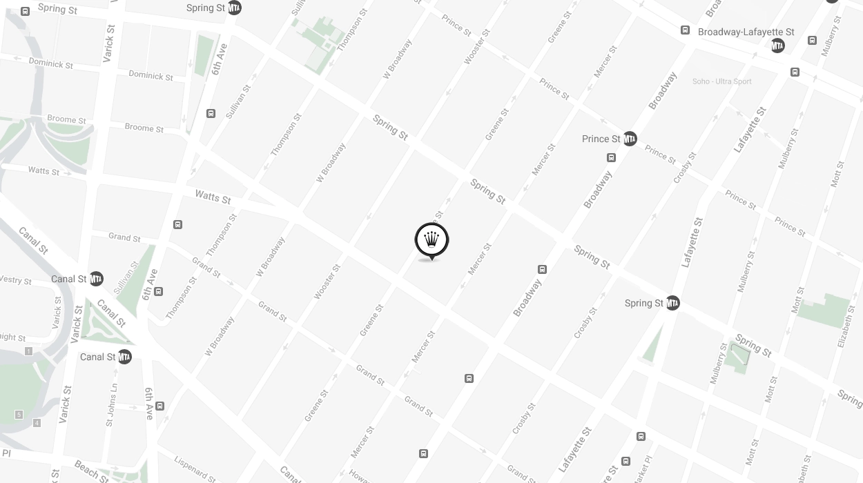 Map Showing Official Rolex Certified Pre-Owned Jeweler - SoHo New York