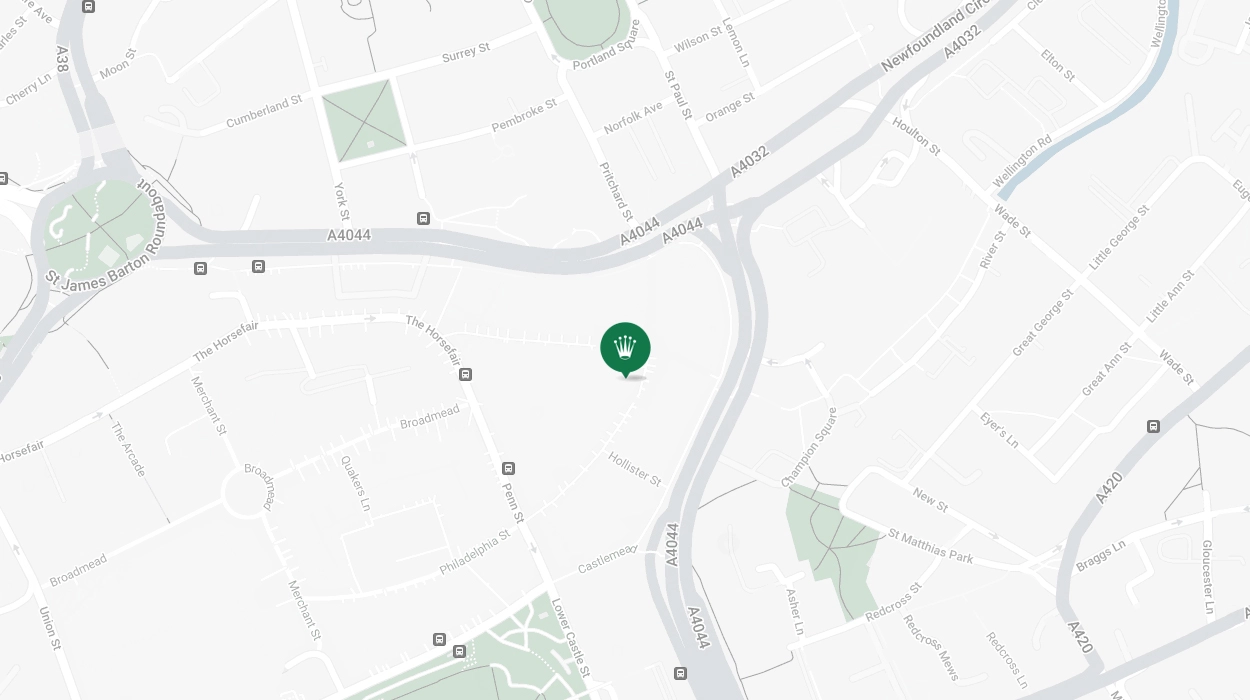 Map Showing Official Rolex Retailer - Bristol Cabot Circus