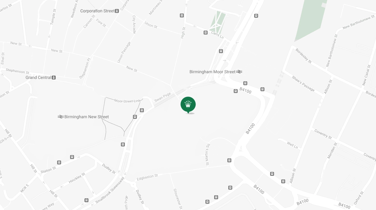 Map Showing Offical Rolex Retailer - Birmingham