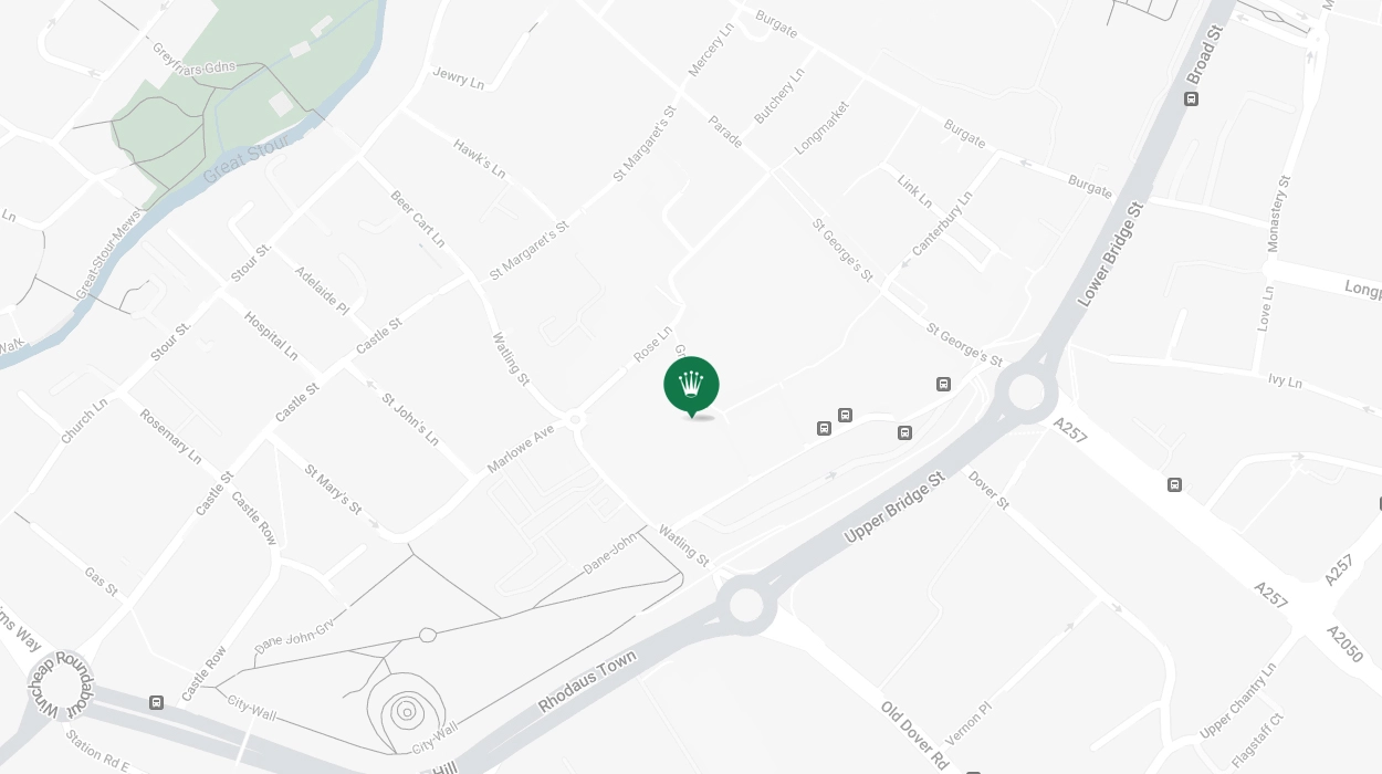Map Showing Official Rolex Retailer - Canterbury