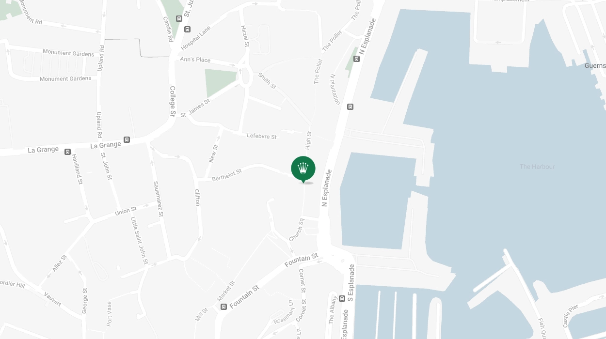 Map Showing Official Rolex Retailer - Guernsey