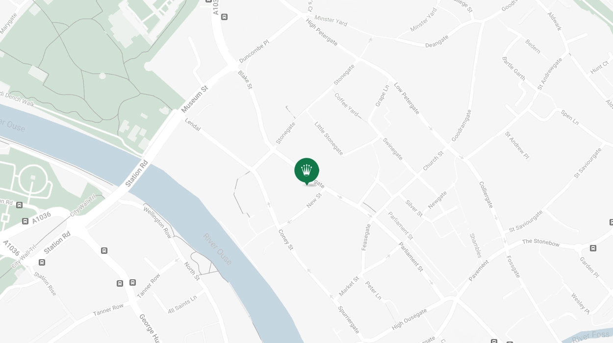 Map Showing Official Rolex Retailer - York