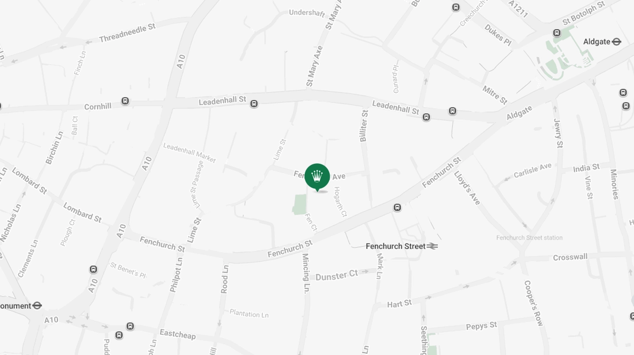 Map Showing Offical Rolex Retailer - Fenchurch Street