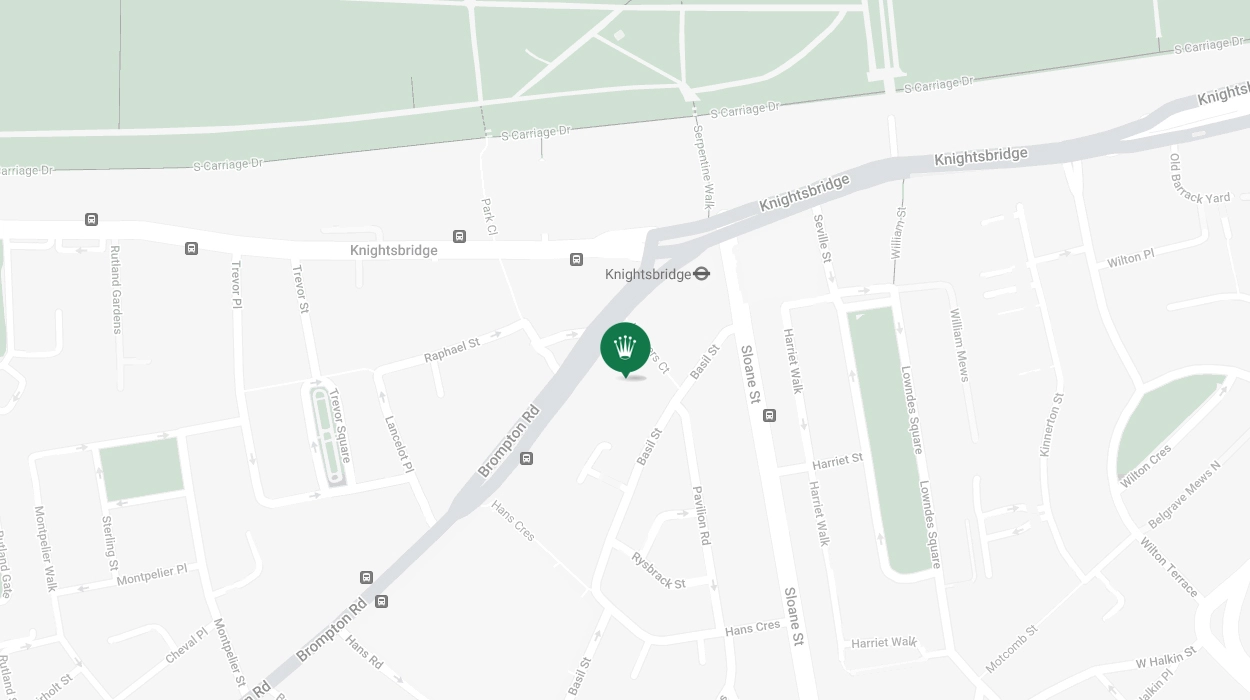 Map Showing Offical Rolex Retailer - Knightsbridge
