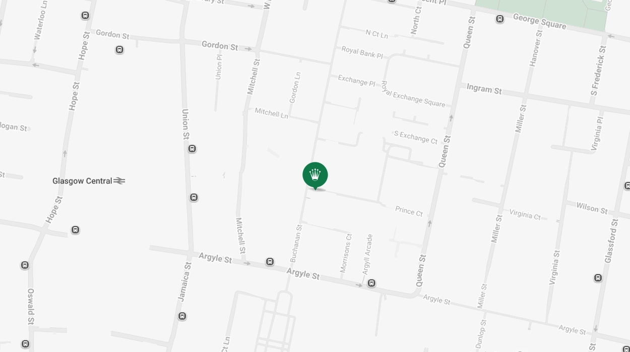 Map Showing Offical Rolex Retailer - Glasgow