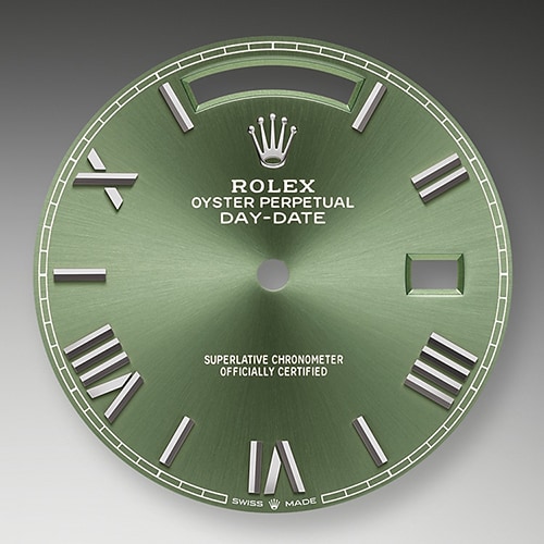 Rolex day date online white gold olive dial