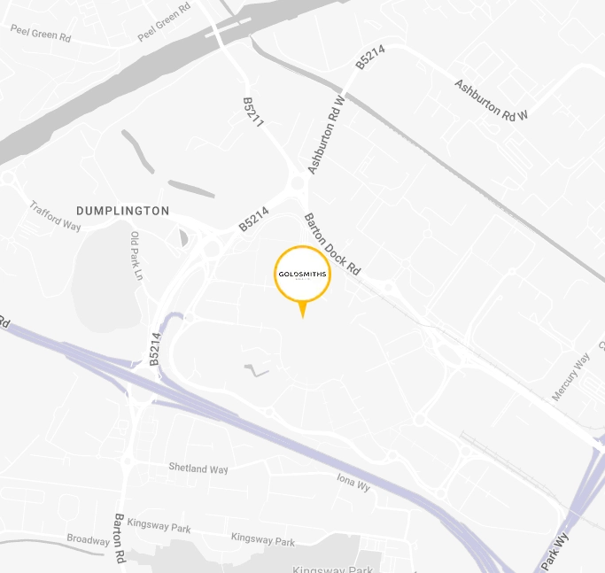 Map showing location of Trafford Centre showroom
