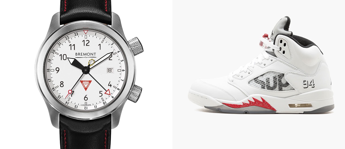 Bremont Martin Baker MBIII 10th Anniversary paired with Supreme x Air Jordan 5
